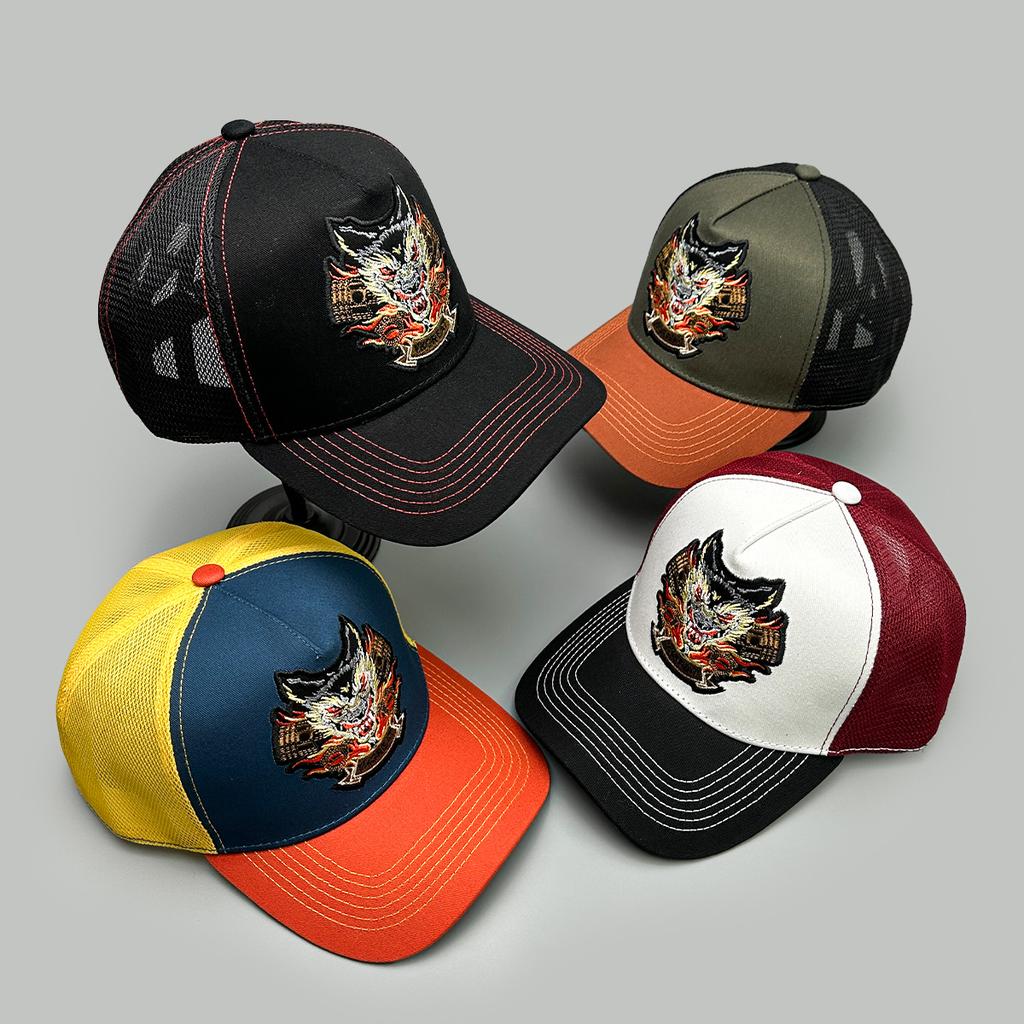 Spring And Summer Chinese Style Faucet Embroidered Baseball Cap Men'S And Women'S Shading Color Matching Personalized Outdoor Fashion Truck Hat