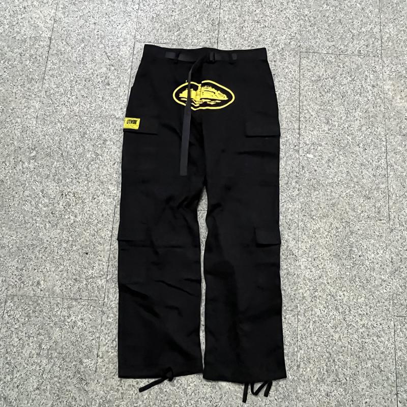 24S marca di tendenza europea e americana transfrontaliera Alcatraz salopette casual elastiche multitasche uomo e donna coppie pantaloni high street