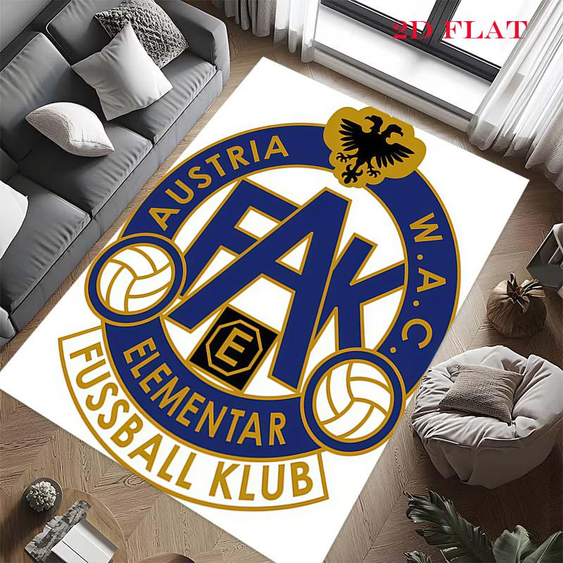 FK Austria Wien Teppich für Wohnzimmer Schlafzimmer Zuhause Sofadekoration, Rutschfeste Bodenmatte für Kinder zum Spielen