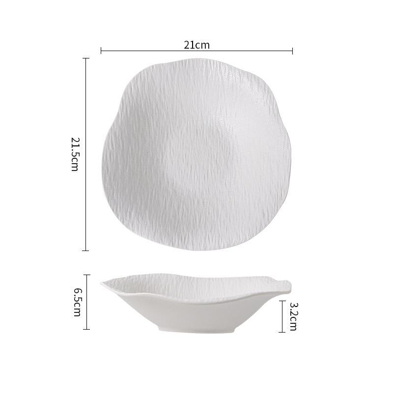 Stenmönstrad Oregelbunden Keramisk Djup Skål Dessertskål Salladsskål Pastaskålar Restaurang Molekylär Gastronomi Specialitet Porslin