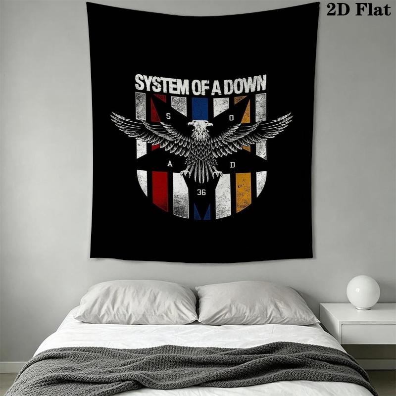 system of a down Wall Tapestry Aesthetic Wall Hanging Printed Fabric Blanket Decorative Tapestries for Bedroom Living Room Home Decor