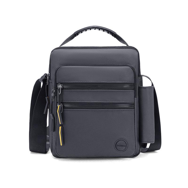 Men s Crossbody Bag Large Capacity Waterproof Multifunctional Business Commuter Shoulder Bag серый