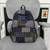 Sac à dos à carreaux rétro pour femme Sac d'école pour étudiant