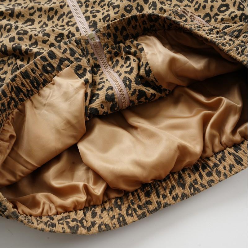 Giacca Unisex Retro con Stampa Leopardo e Zip Collo Alto Vestibilità Larga Streetwear Capospalla Autunno