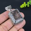 Black Rutile Gemstone Handmade 925 Sterling Silver Jewelry Pendant 1.97" F6i58