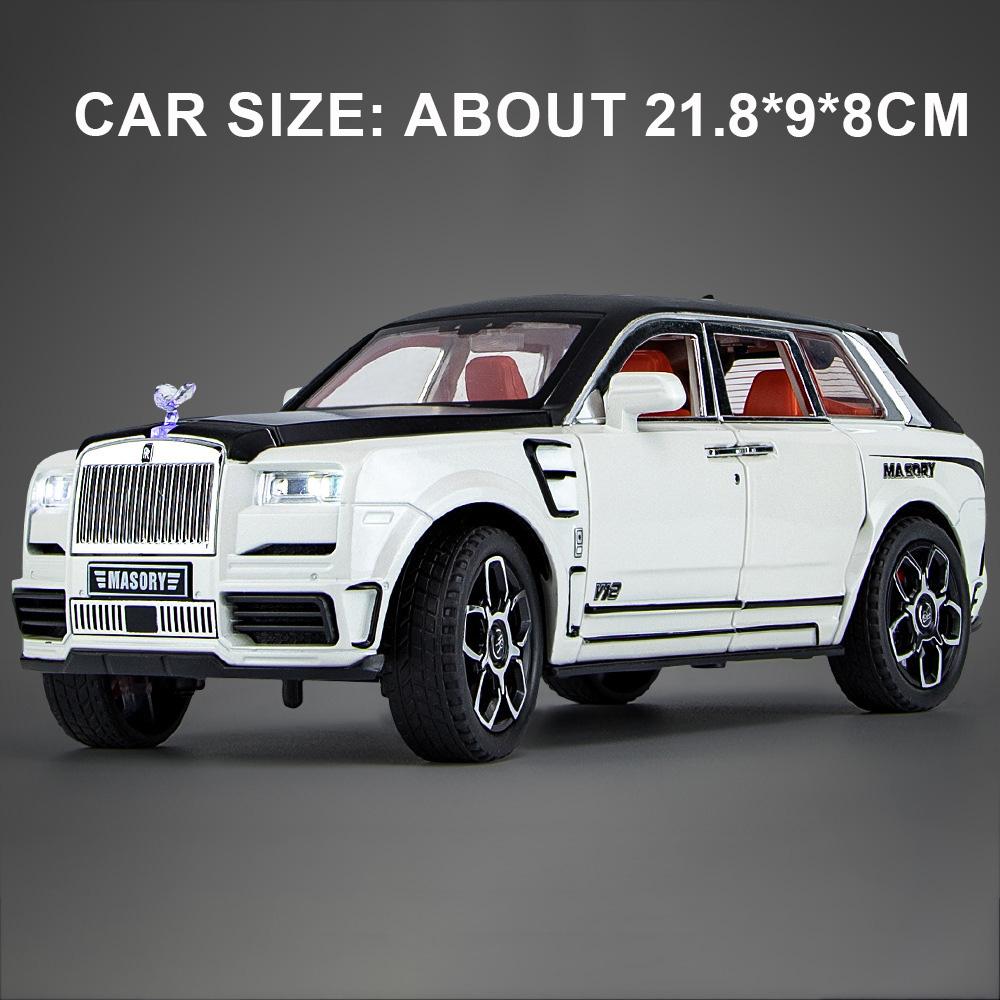 1:24 Cullinan Phantom Car Model Toy Doors Opened Shock Absorption Cars Front Wheel Steer Pull Back Vehicle Hobby Collections