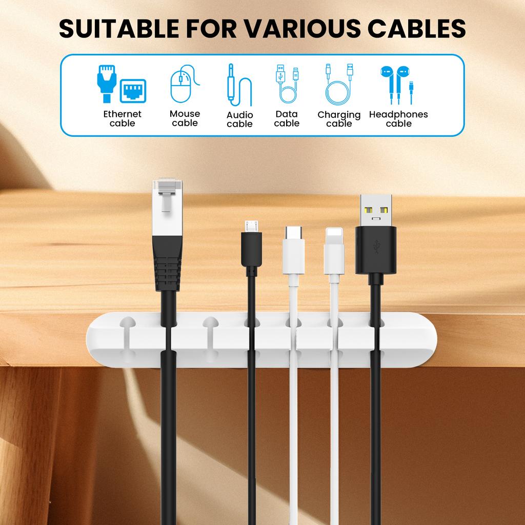 AHASTYLE WG144 3Pcs Silicone Cable Clip Organizer 3/5/7 Hole Set Wire Management System