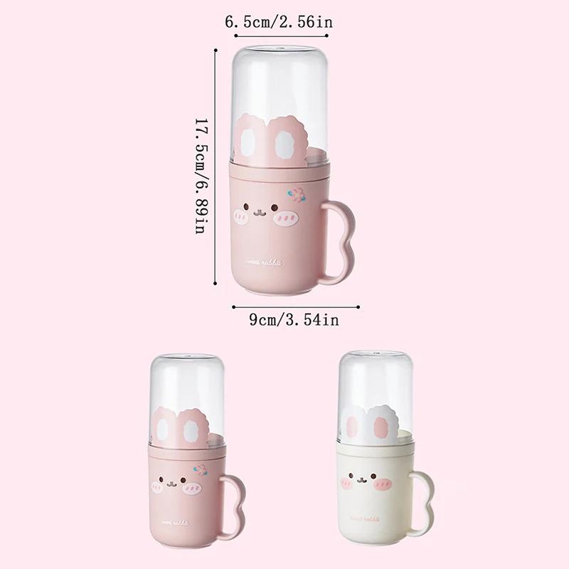 Portable Children's Cartoon Toothcare Box with Mouthwash Cup Travel & Household Dental Care Set Toothbrush Storage Case