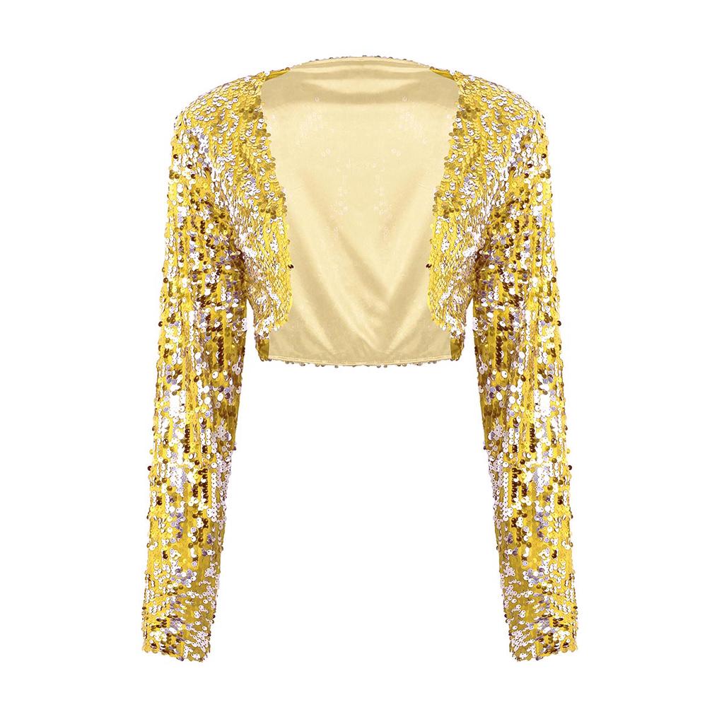 gold sequin crop jacket