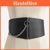 Chain Simple Decoration Women Elastic Wide Belt Cummerbund For Youth Fashion
