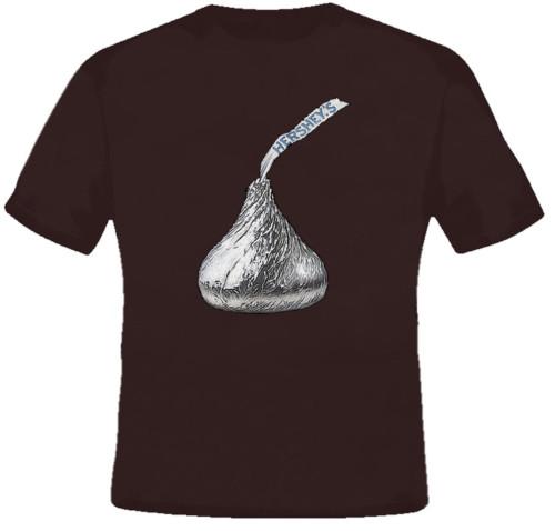 Chocolate Lover Kiss Hershey Candy Cool Brown T Shirt L