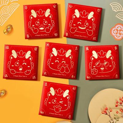 Chinesisches Neujahr 2025 Päckchen Roter Umschlag Glücksgeldbeutel Beste Wünsche Segensbeutel Glück Drachenmuster HongBao Partygeschenke
