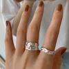 Women's Geometric Pleated Ring: Retro, Exaggerated, Hip Hop Punk Index Finger Fashion Accessory.