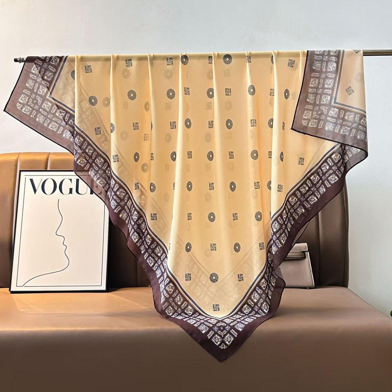 French retro ethnic style 111 imitation silk scarf large square scarf with shawl beach towel for women in spring and autumn