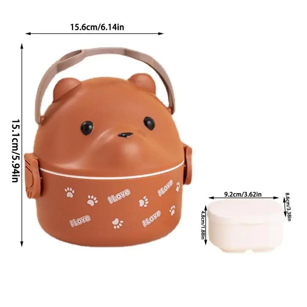 1Pcs New Eyeglass Bear Thermal Bento Box Children 1/2/3 Layers Lunch Box Portable Stackable Food Storage Container