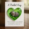 Cat Memorial Pocket Hug with Inspirational Card Emotional Support Love Heart Shaped Cat Pocket Token Decoration Cat Owners Keepsake Gift