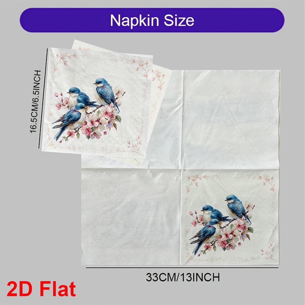 20pcs Disposable Napkins with Bird Pattern Print for Wedding,Parties,and Daily Use for Thanksgiving Fall Christmas Table Decoration