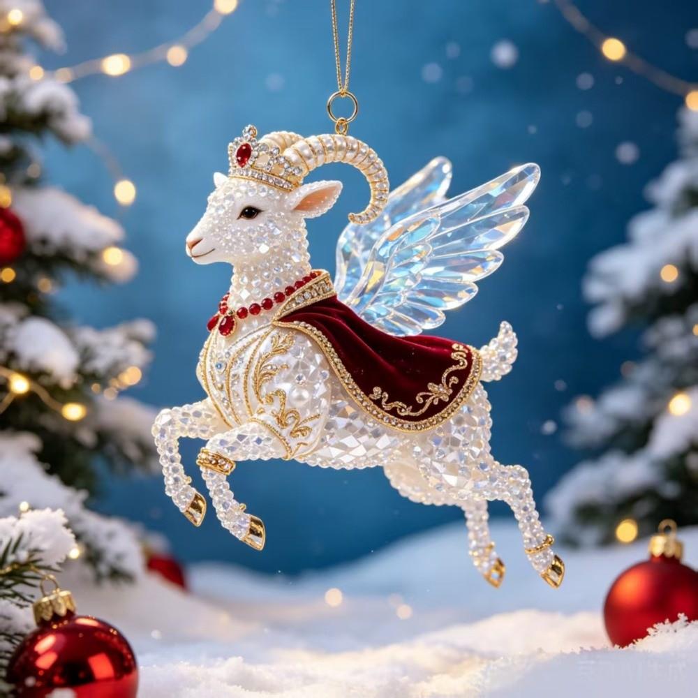 3/4/5PCS Acrylic Goat Pendant 2D Flat Animal Hanging Decoration  Holiday Party Decor