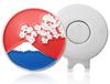 Magnetic Golf Ball Marker with Hat Japanese Fuji and Cherry Blossom E0042 Clip, Landscape, Mt. Design,