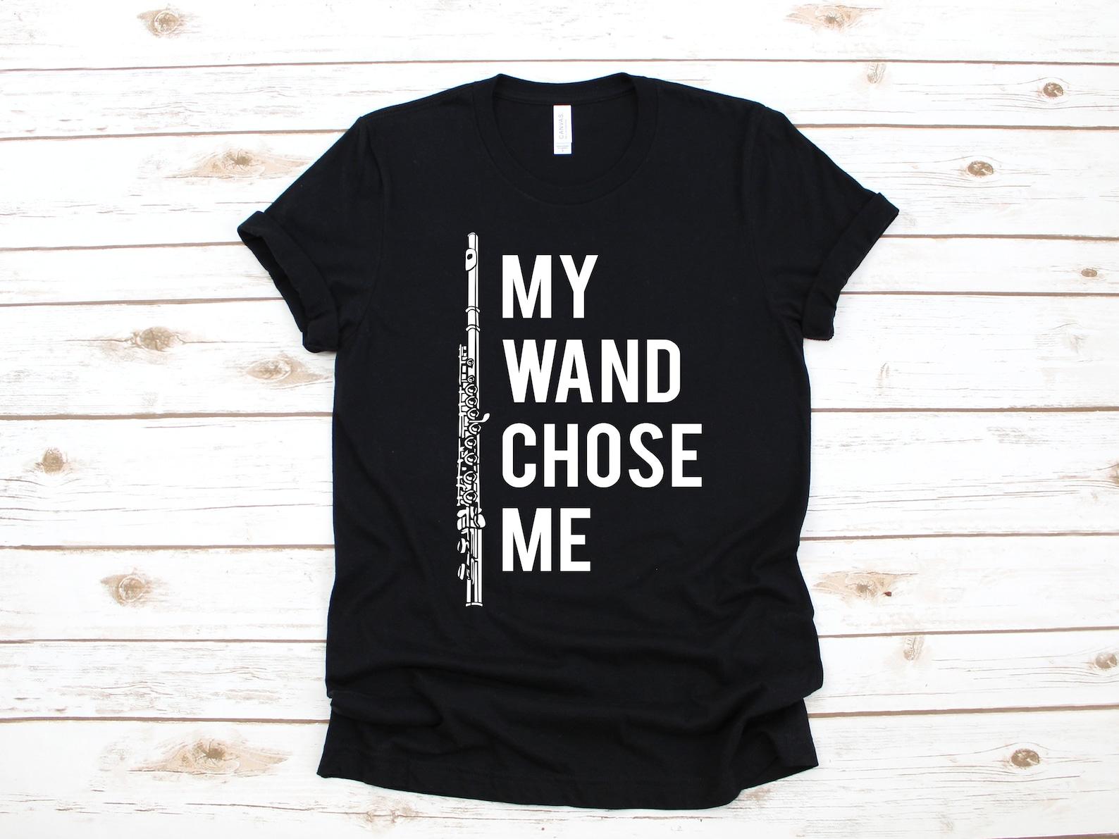 Funny Flute T-Shirt, Flute My Wand Chose Me, Tank Top, T-shirt, T-shirt,T-shirt, Kids Tee Apparel Gift L