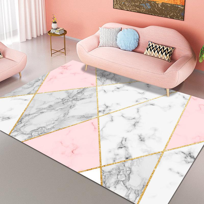 Retro Geometric Style Living Room Carpet Bedroom Bedside Carpet Modern Minimalist Luxury Floor Mat 80*100cm