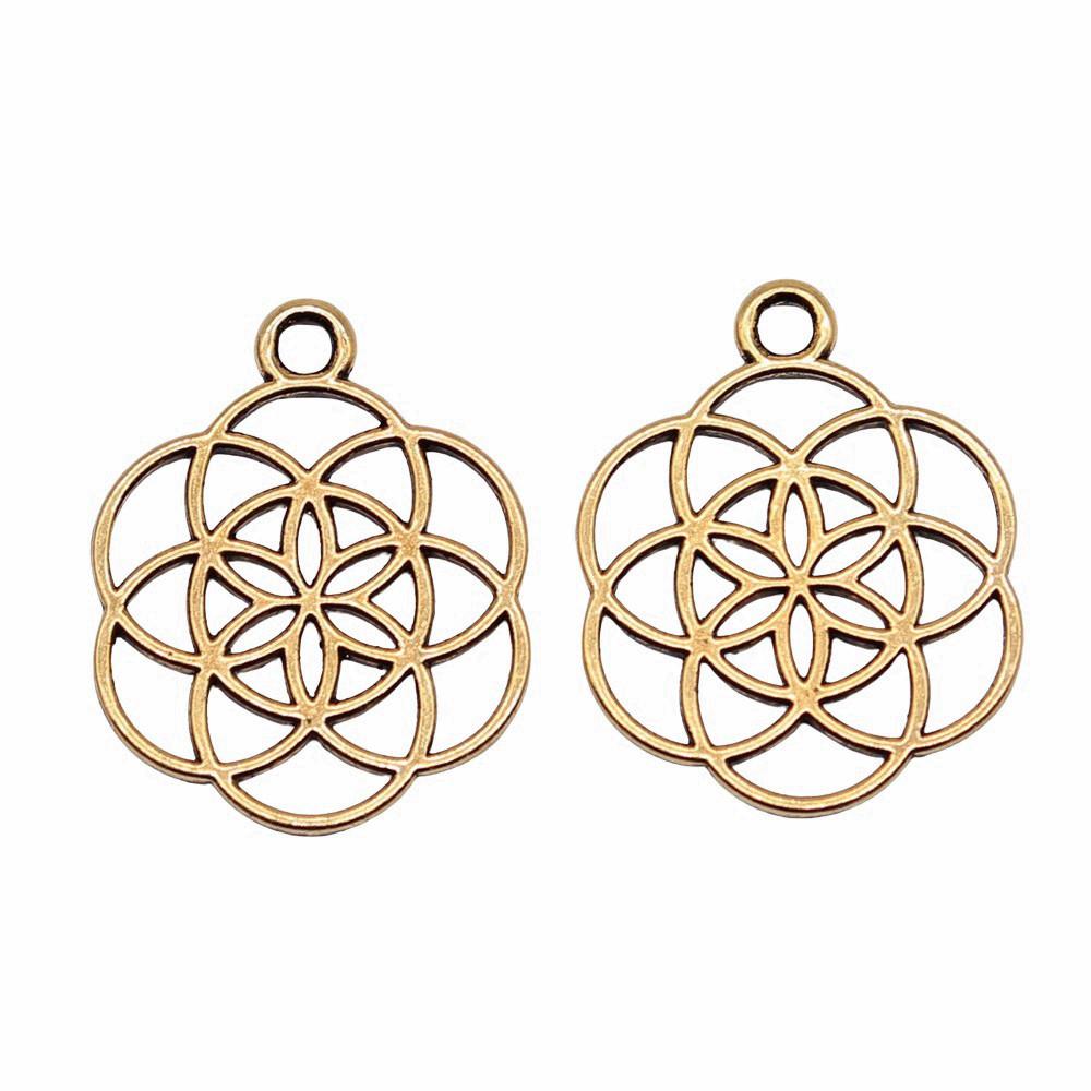 Flowers Of Life Charms Vintage Alloy Pendants For Nature Inspired Jewelry Making