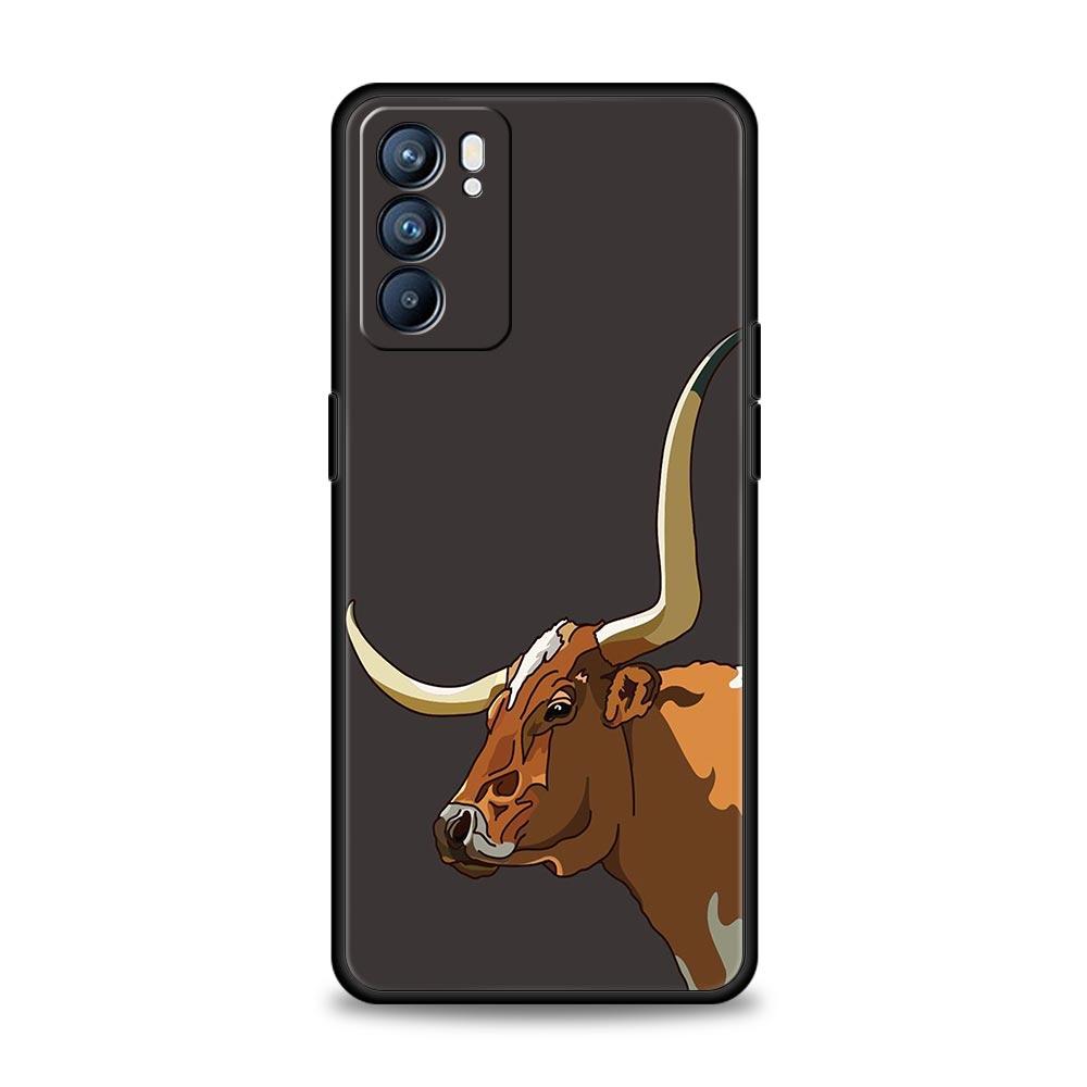 Bull Animal Phone Case For Oppo Reno13 Reno12 Reno11 F Reno10 Pro A54 5G Find X5 A53 A52 A9 A17 A57 A78 4G A79 A80 A98 Cover