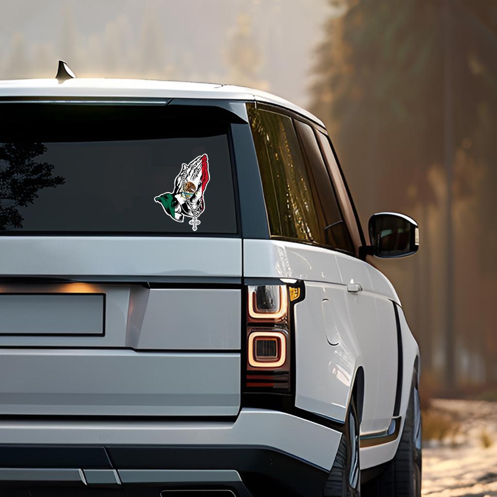 1PC Mexican Prayer Hands Waterproof Car Stickers Waterproof Auto Truck Window DIY Car Body Styling Durable Christian Decoration