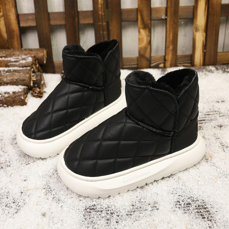 New Autumn and Winter Thick-soled Snow Boots Women's Fur Integrated Muffin Thickened and Velvet Warm Bread Cotton Shoes