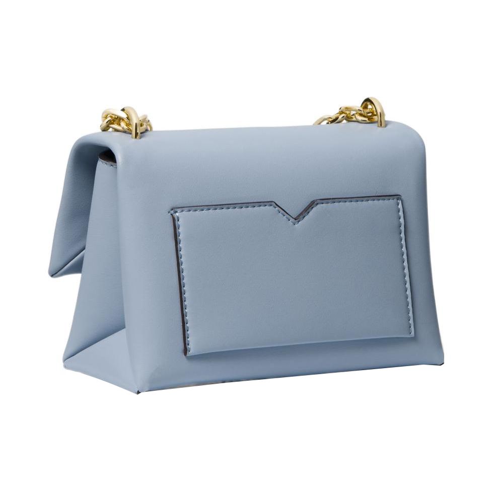 Michael Kors MK Cece 18 Metal Logo Push Lock Closure Polyester Shoulder Crossbody Bag Small Women Bags Light-Blue 35F2G0EC5O-PALEBLUE