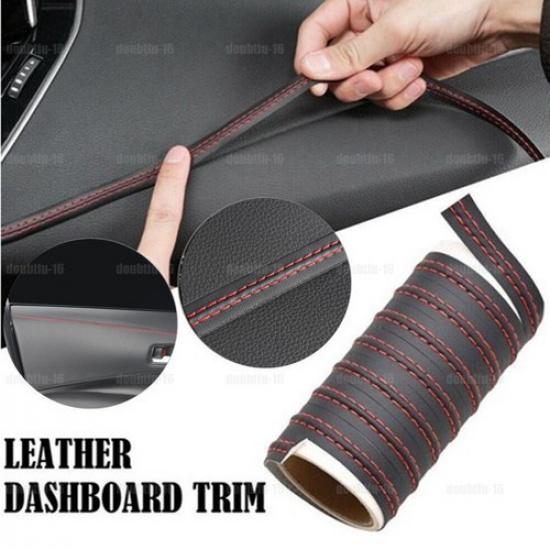 2M PU Leder Auto Innenraum Armaturenbrett Dekor Linienstreifen Aufkleber Selbstklebend