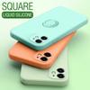 Liquid Silicone Magnetic Bracket Ring Phone Cases For IPhone 15 14 13 12 11 Pro Max Mini X XS XR 8 7 Plus Shockproof Back ';\[].
