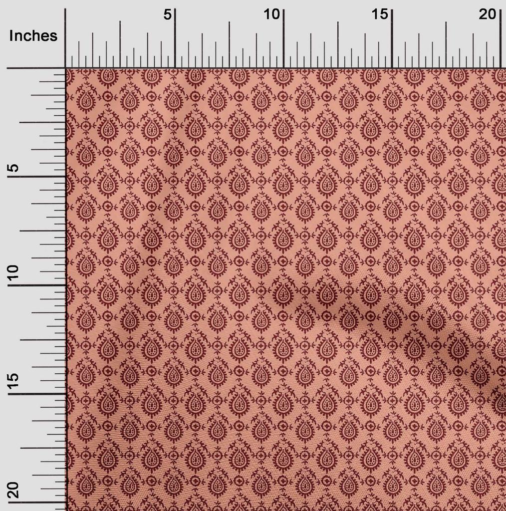 oneOone Tela flexible de algodón con estampado floral de bloques cortados a medida de 40 pulgadas de ancho
