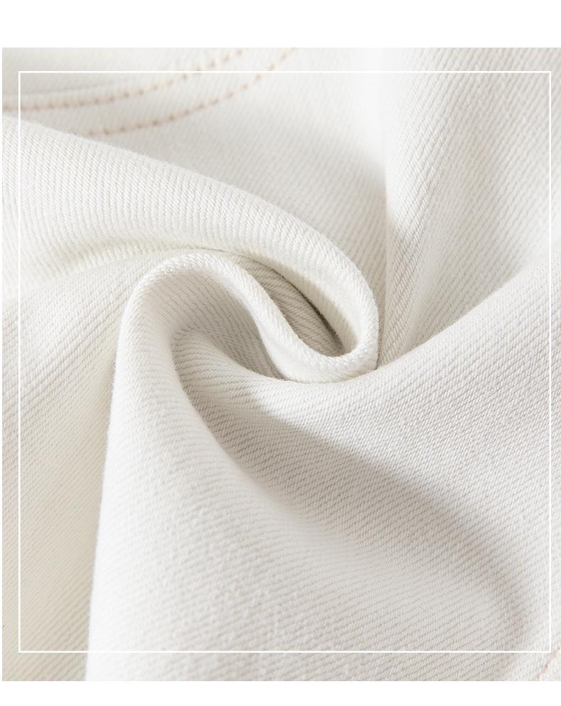 Women's High-Waist Micro-Flare White Denim Pants with Pockets - Four-Way Stretch Leg-Shaping Design for Spring 2026.