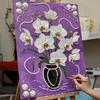 Faux Pearl Painting DIY Kit Easy Intuitive Craft Flower Pattern Painting with Pre-Printed Canvas