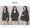2024 Plus Size Hooded Trench Coat for Women - Loose Fit Spring & Autumn Workwear Jacket