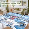Crystal Velvet Square Rug Custom NameDiddl Pattern Non Slip Home Floor Decor Rug