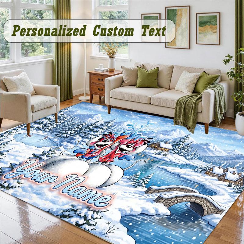 Crystal Velvet Square Rug Custom NameDiddl Pattern Non Slip Home Floor Decor Rug