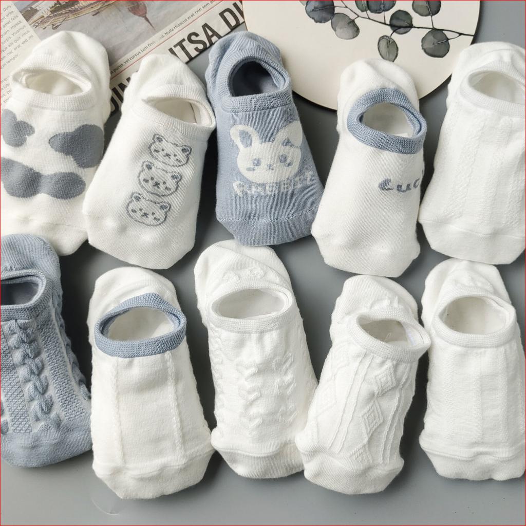 5 Pairs of Socks: Women's Spring and Summer Short Socks, Cartoon Shallow Mouth Invisible Socks, Summer Thin Breathable Women's Boat Socks