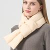 Autumn Winter Down Scarf For Women Girls Soft Cross Solid Colors Waterproof Plush Scarves Lady Warmer Neck Protection