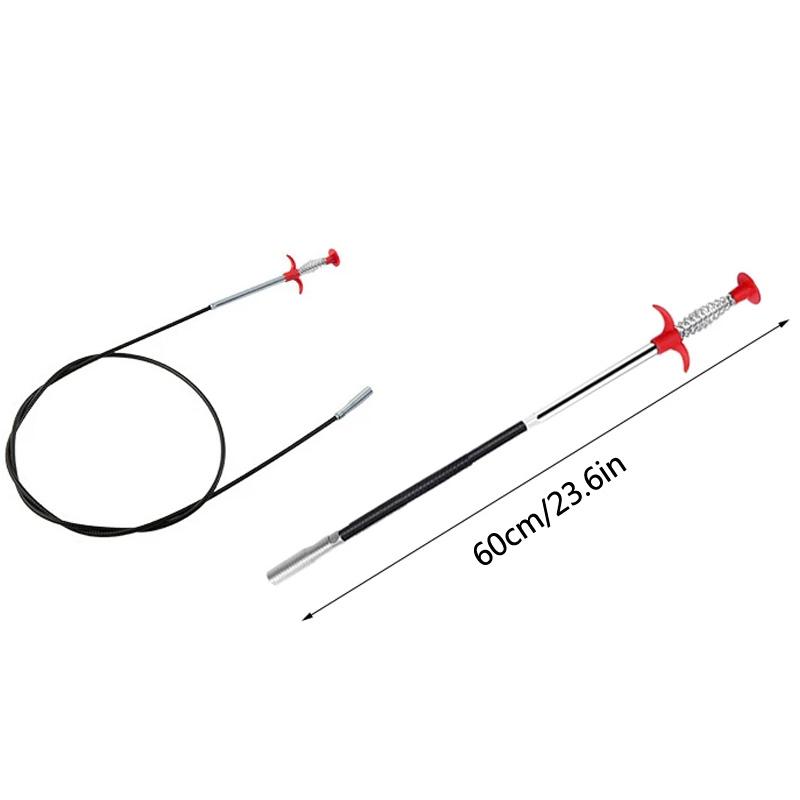 60cm Spring Pipe Dredging Tools, Drain Snake, Drain Cleaner Sticks Clog Remover Cleaning Household for KitchenBending Sink Tool