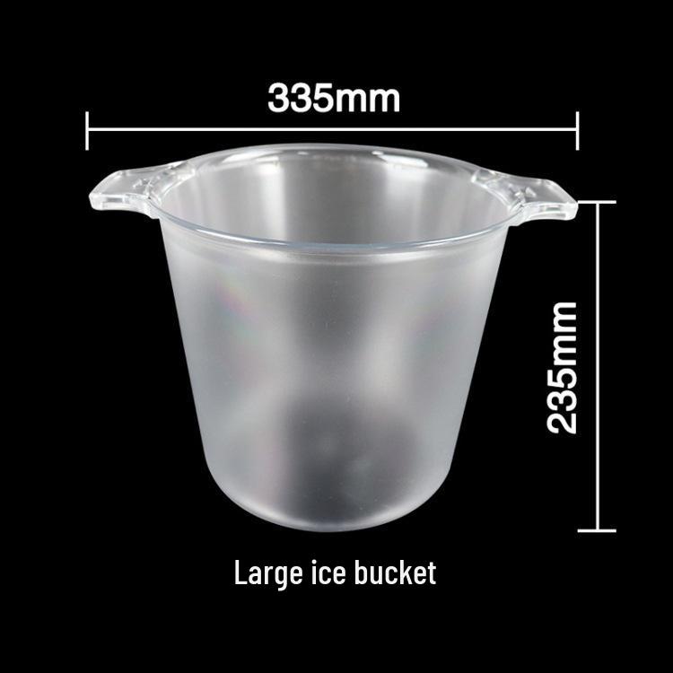Yuanbao Transparent Plastic Ice Bucket for Wine, Beer, and Champagne - Handheld with Ears
