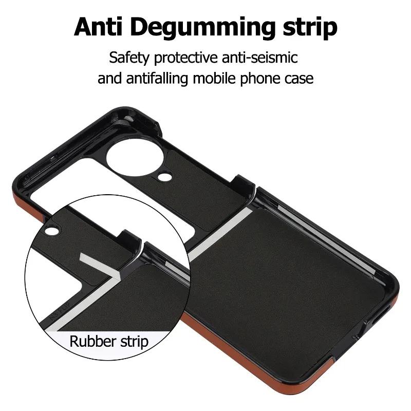 Leather Luxury Phone Case for OPPO Find N3 Find N2 N3flip Findn3flip N2flip Findn2flip Ring Hard Shell Fall Prevention Cover