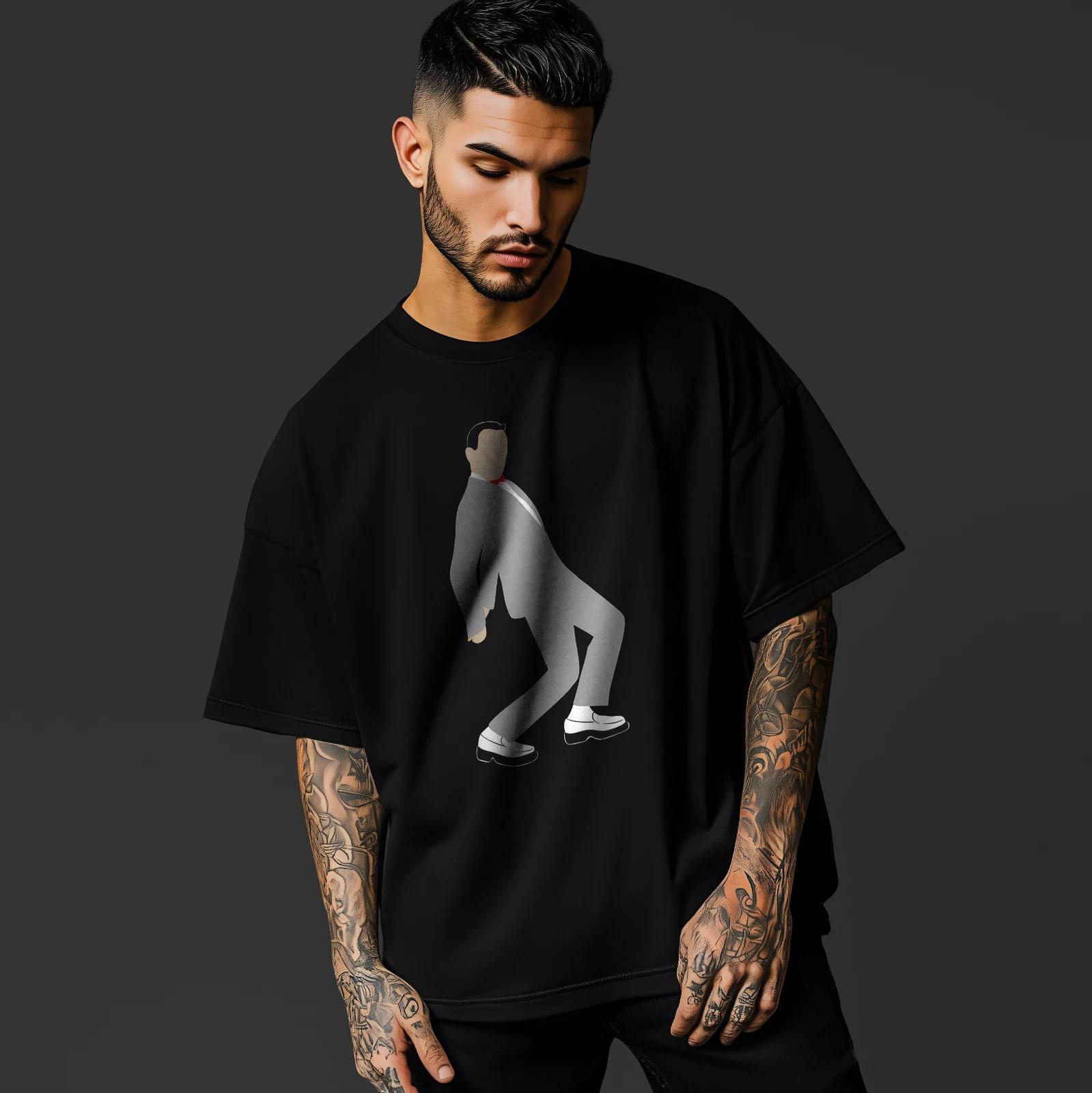 Funny Dancing Suit Shirt 80s Meme T-Shirt Minimalist Pop Culture T Shirt XL