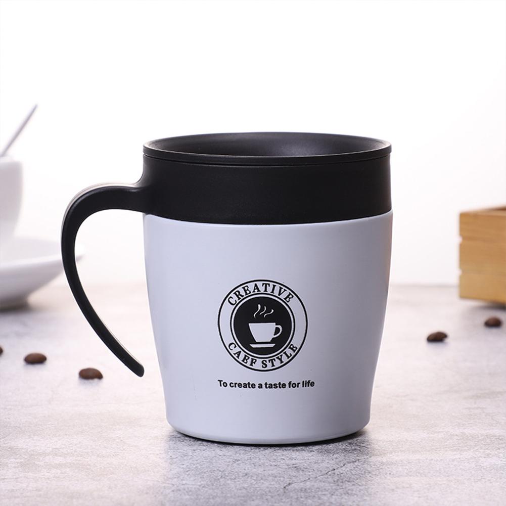 

Stainless Steel Vacuum Covered Handle Coffee Mug with Spoon white #1