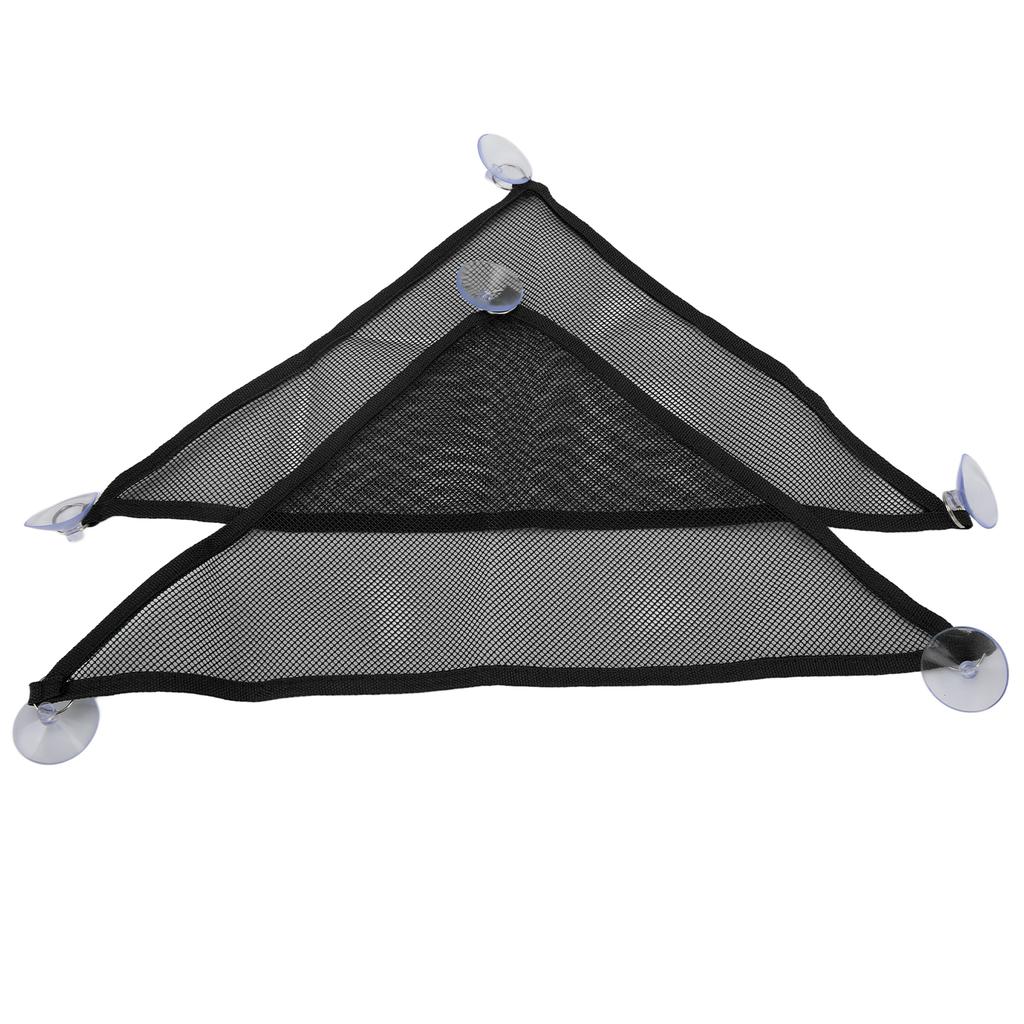 2pcs Reptile Hammock Bearded Dragon Triangular Mesh Hammock with Suction Cups for Iguanas Anoles Geckos SnakesBlack L