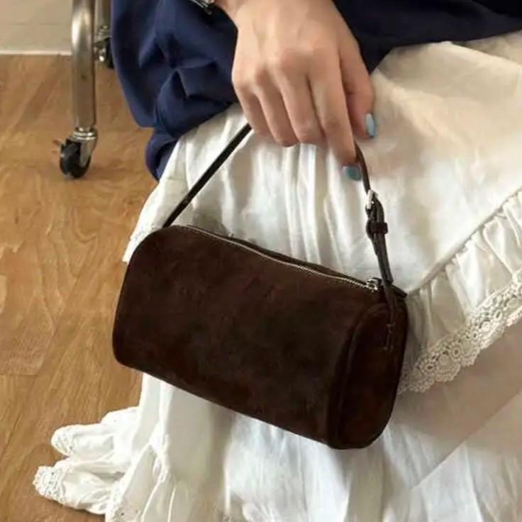 Frosted Cowhide Autumn and Winter High-end Genuine Leather Women's Bag with Simple Texture, Underarm Bag, Women's New Trendy and Versatile Handbag