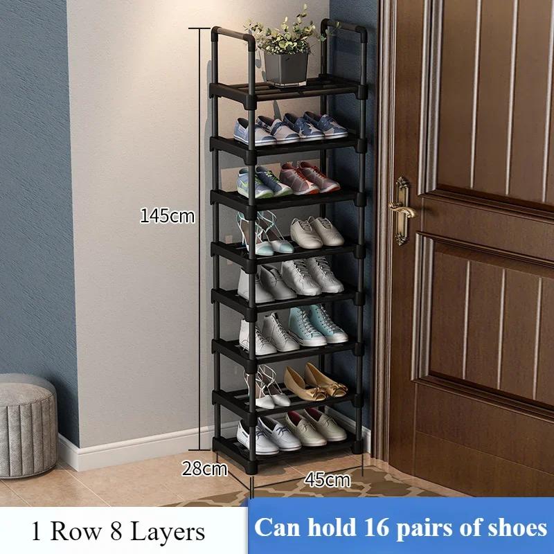 Multi-Layer Shoe Rack Sneakers And Boots Organizer Strong Load-bearing Capacity Shelf 3 Rows Shoecase Metal Entryway Shoerack