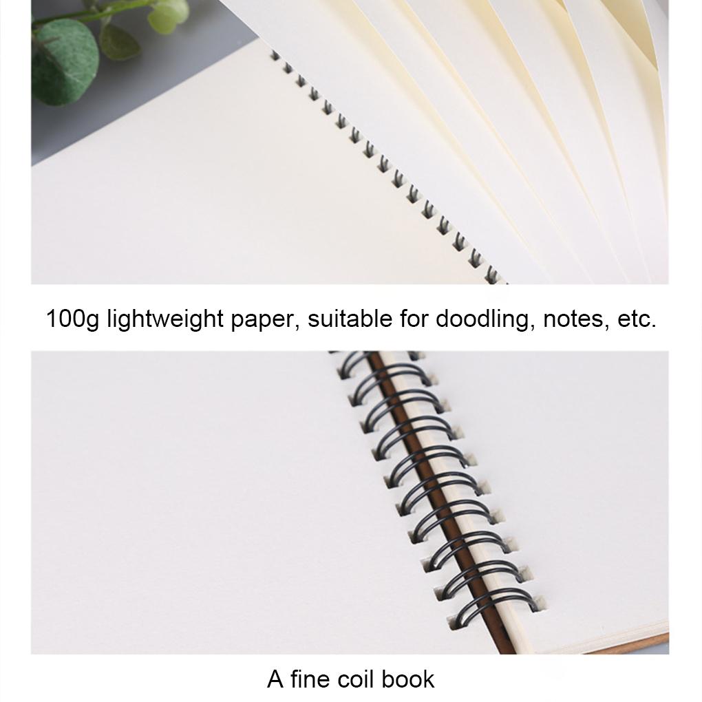 2pieces Double Spiral Office Stationery Supplies Kraft Coil Sketchbook Sketchbook Kraft Notebook