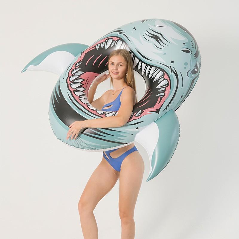 Inflatable Shark Float, Pool Party Lounge Toy for Kids and Adults, Giant Inflatable Swimming Ring, Swimming Pool, Summer Water Fun, Shark Floats
